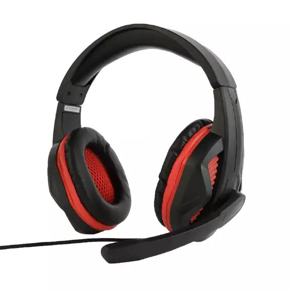 Căști gaming Gembird GHS-03, Cu fir, Negru/Roșu
