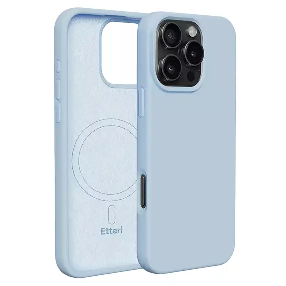Husă Etteri Silicone Mag case pentru iPhone 16 Pro, Albastru deschis