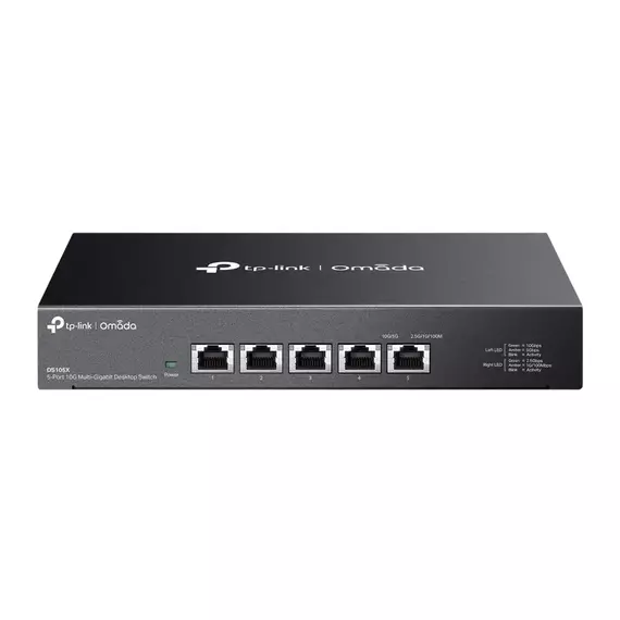 .5-port 10/100Mbps/1/2,5/10 Gbps Switch TP-LINK "DS105X", steel case