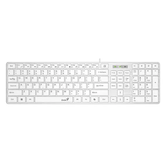 Tastatură Genius SlimStar 126, Cu fir, Alb