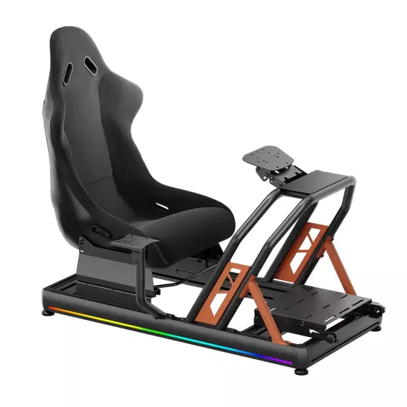 Scaun Gaming Lumi LRS08-BS02-KP01, Textil, Negru | Portocaliu