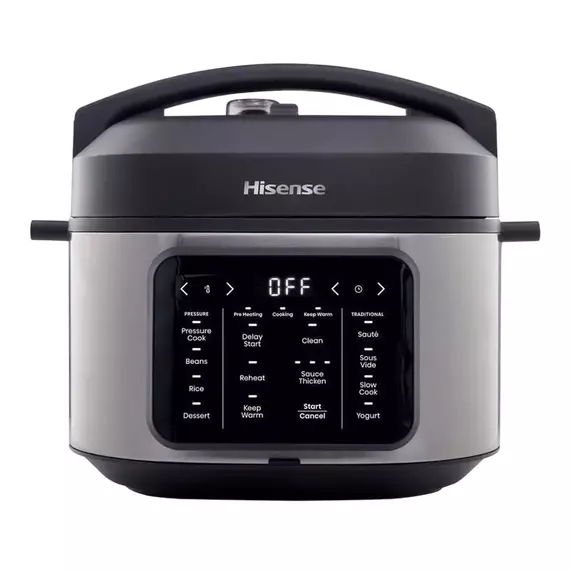 Aparat de gătit multifuncțional sub presiune Hisense HMC6SBK, Negru | Oțel inoxidabil