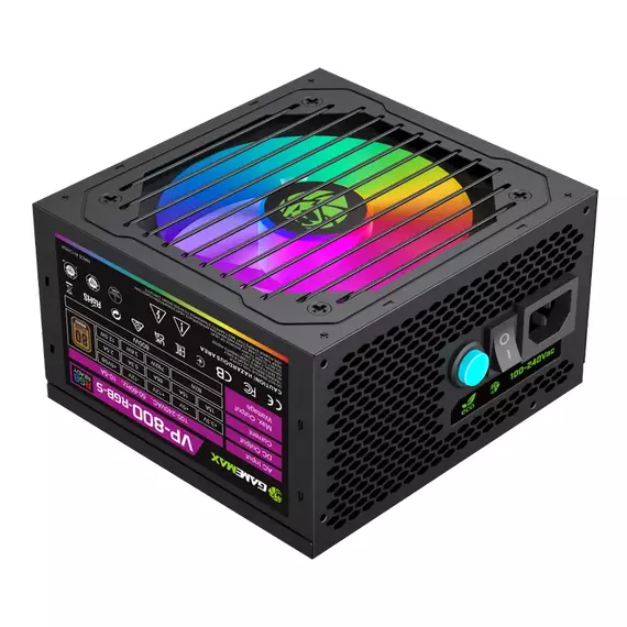 Sursă Alimentare PC Gamemax VP-800-RGB-S, 800W, ATX, Nemodular