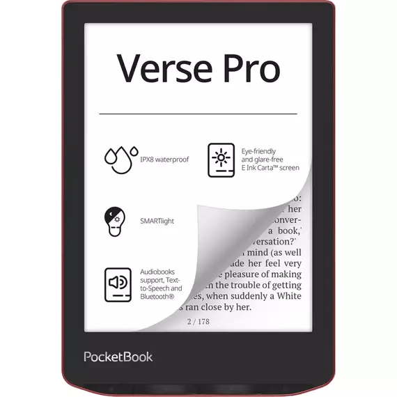 eBook Reader PocketBook Verse PRO 634, Roșu Pasiune