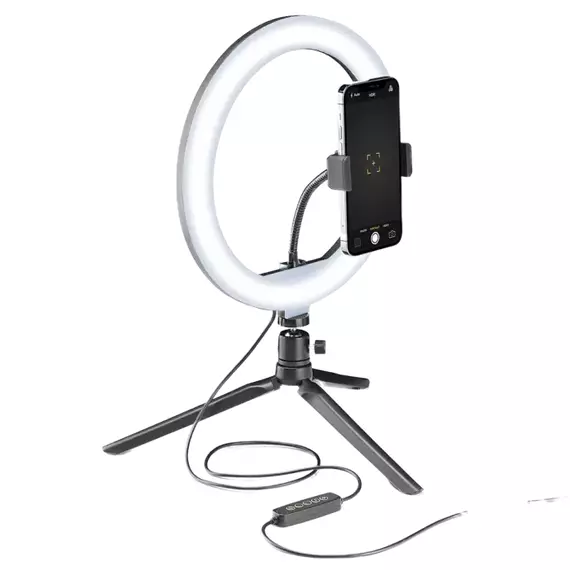 Lampă circulară Cellularline Selfie Ring Multicolor - Universale, Negru