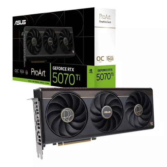 Placă Video ASUS PROART-RTX5070TI-O16G, 16GB GDDR7 256bit
