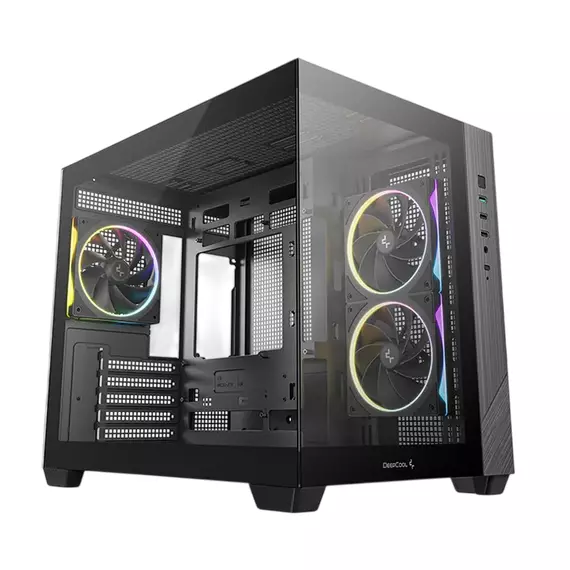 Carcasă PC Deepcool CG330 3F, Midi-Tower, Fără PSU, Negru