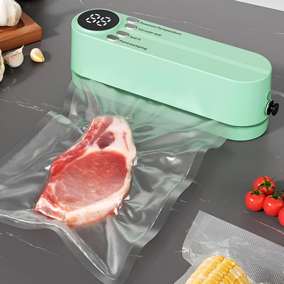 Carseatty Portable Vacuum Sealer 60kPa 10W 195x70x60mm, Green, 2 image