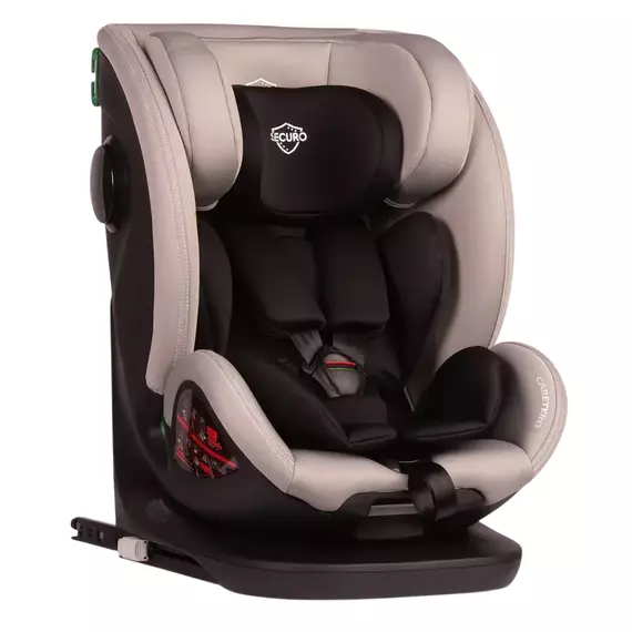 Scaun auto Caretero Securo, Grupa 0+/1/2/3 (0-36 kg), Gri deschis