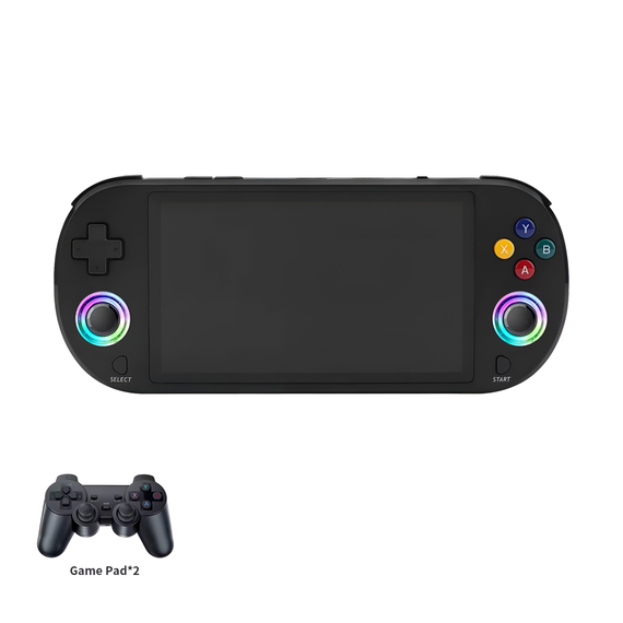 DEZORQ M22PRO Handheld Retro Game Console, 64GB HDMI 2 Gamepads, Black, 2 image