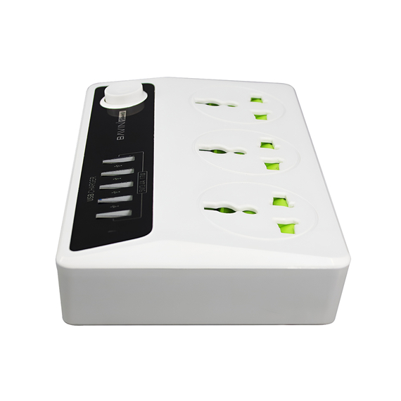 BAVIN Power Socket 3 Outlets + 4 USB 3.4A, Intelligent Timer Control, EU Plug, White, 2 image