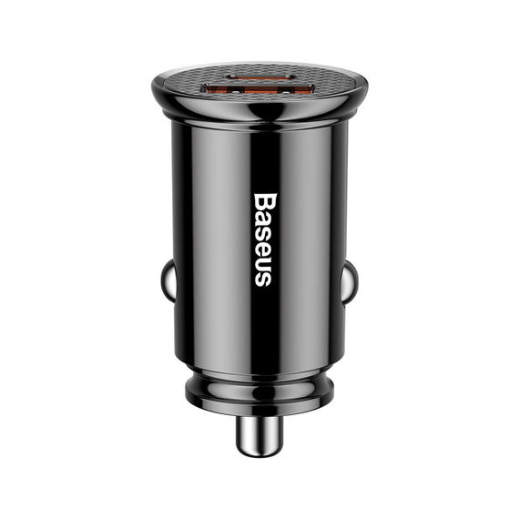 Baseus Car Charger 1*USB-A+1*Type-C 30W, Black