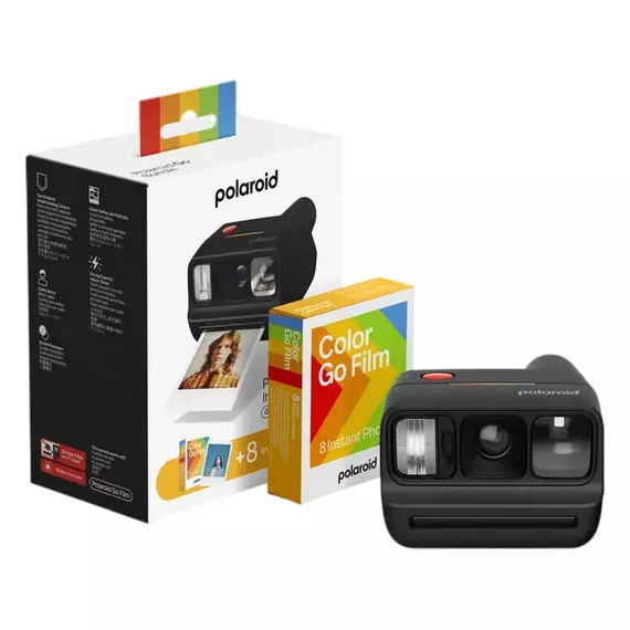 Cameră Foto Polaroid Go Gen 3 + Color Film Bundle, Negru