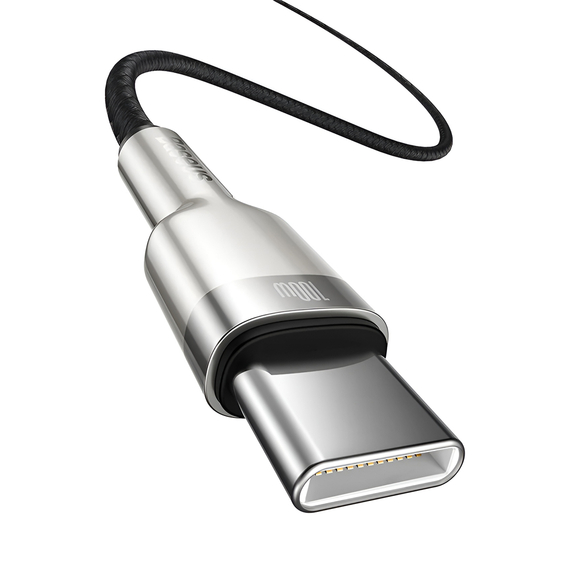 Baseus Cable Type-C to Type-C 100W 1m, Cafule Metal Series, Black, 2 image