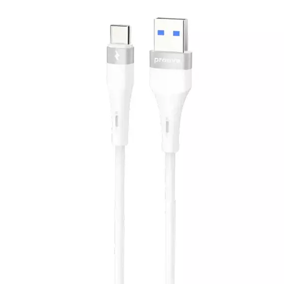 Cablu USB (Type-C), Proove Light Silicone Plus USB to Type-C 3A (1m), White