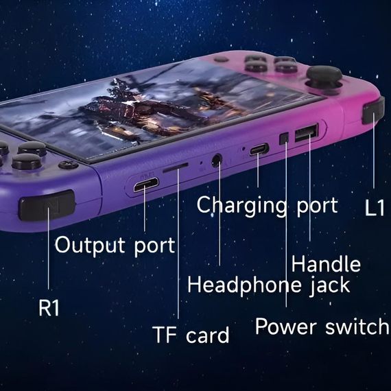 G50V Handheld Retro Game Console 5.0 inch, 64GB HD Output Built-in Games, Purple, 2 image