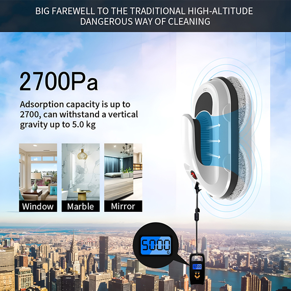 Chovery Window Cleaning Robot Ultrasonic Spray 300x205x145mm, White, 2 image