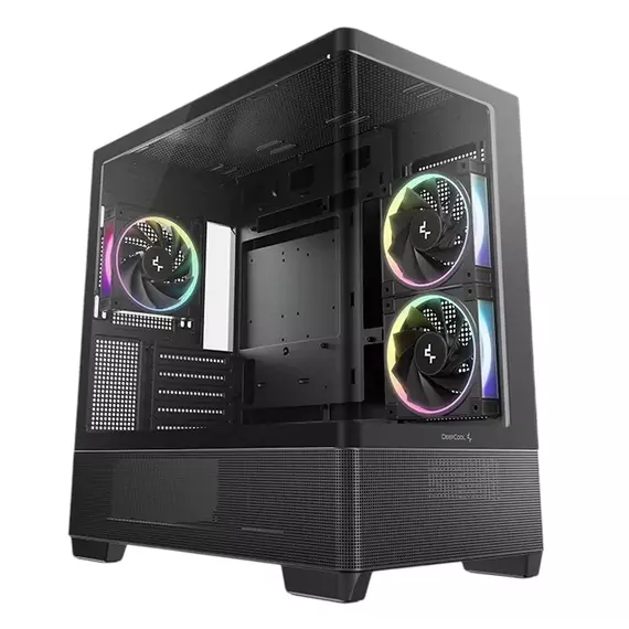 Case mATX Deepcool CG380U 3F, w/o PSU,2x120side 1x120rear ARGB PWM, 2xUSB3.0, 1xTypeC, Curved-Glass