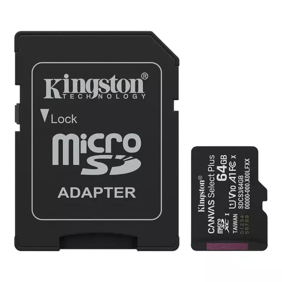 Card de Memorie Kingston Canvas Select Plus, 64GB (SDCS3/64GB)