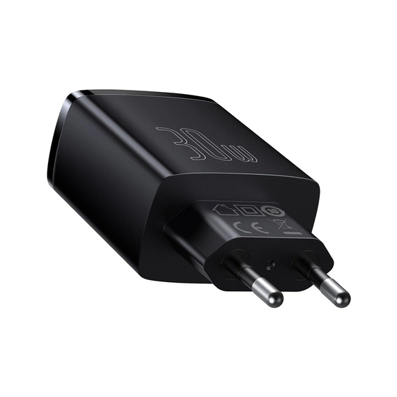 Baseus Wall Charger 2*USB-A+1*Type-C, Compact Series, Black, 2 image
