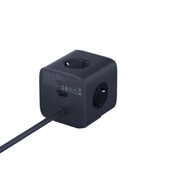 Baseus Power Strip Cube 67W 3AC+1*USB-A+1*Type-C 1,5M, EnerFill FA11, Cosmic Black, 2 image