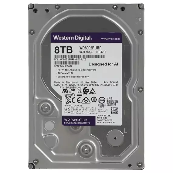 Unitate HDD Western Digital WD Purple Pro, 3.5", 8 TB 
