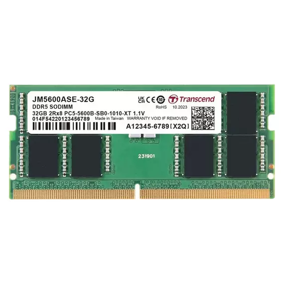 Memorie RAM Transcend JetRam, DDR5 SDRAM, 5600 MHz, 48GB, JM5600ASE-48G