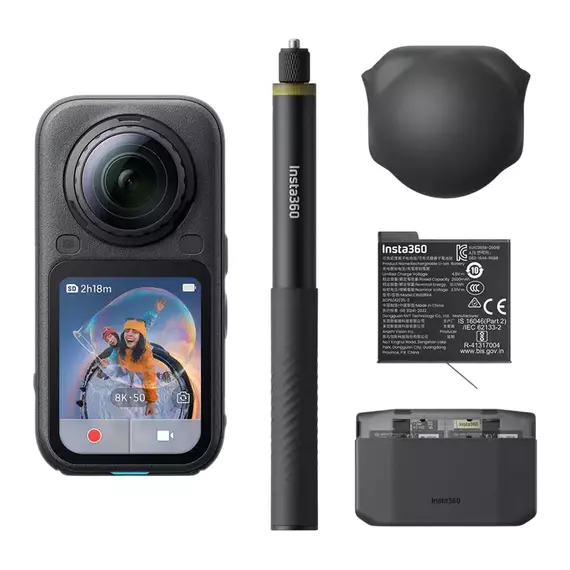 Camera Action Insta360 X6 Essentials Bundle, Midnight Black