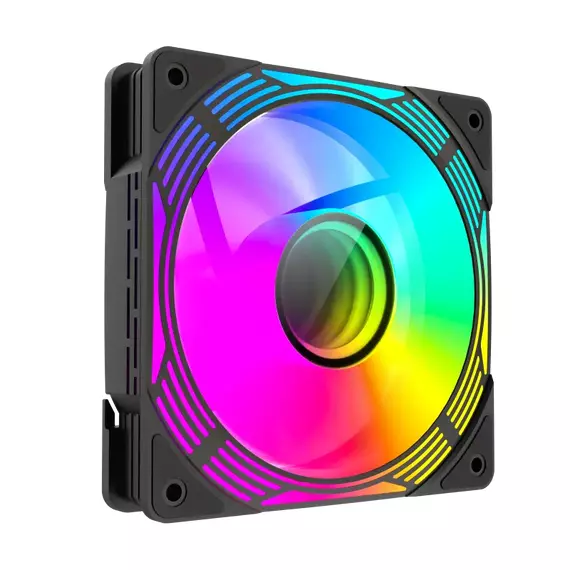 PC Case Fan GAMEMAX FN12A-C8I-R, Reversed, 120mm, ARGB, 24 LED, 9 blades, PWM, 