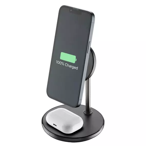 Încărcător wireless Cellularline Mag Duo, 7.5W, Negru