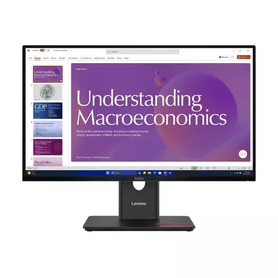 24" Monitor Lenovo T24D-40, IPS 1920x1080 FHD, Negru