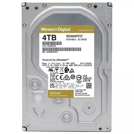 Unitate HDD Western Digital WD Gold, 3.5", 4 TB 