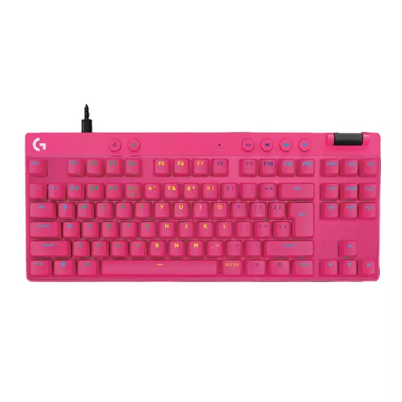 Tastatură Logitech G Pro X TKL Rapid, Cu fir, Magenta