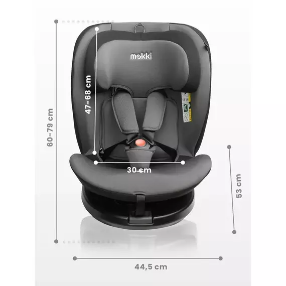 Scaun auto Caretero Mokki i-Size, Grupa 0+/1/2/3 (0-36 kg), Gri, 8 image