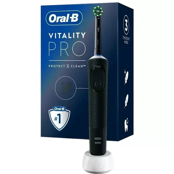 Periuță de dinți electrică Braun Oral-B Vitality Pro, Negru, 2 image