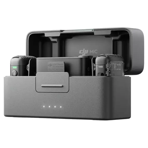 Microfon portabil pentru înregistrare vocală DJI Mic 2 (2 TX + 1 RX + Charging Case), Fără fir, Negru, 5 image