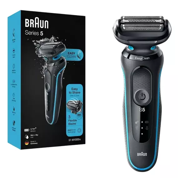 Aparat de ras electric Braun 51-M1000s, Negru | Albastru, 4 image