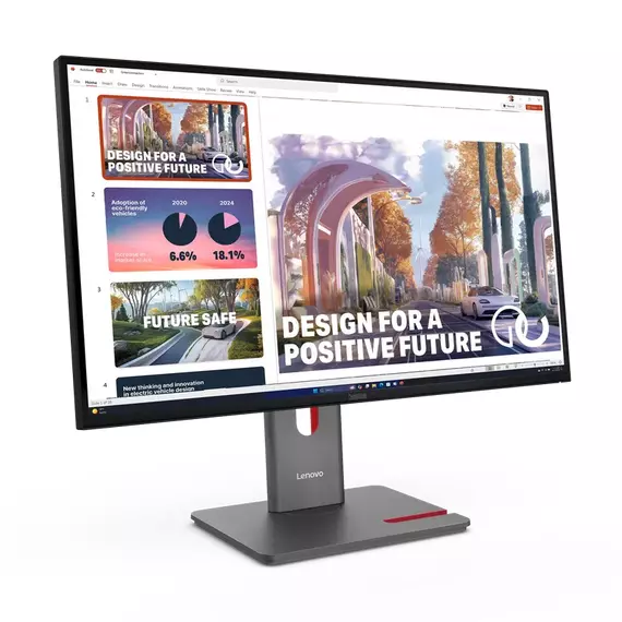 27" Monitor Lenovo ThinkVision P27QD-40, IPS 2560x1440 WQHD, Negru, 6 image