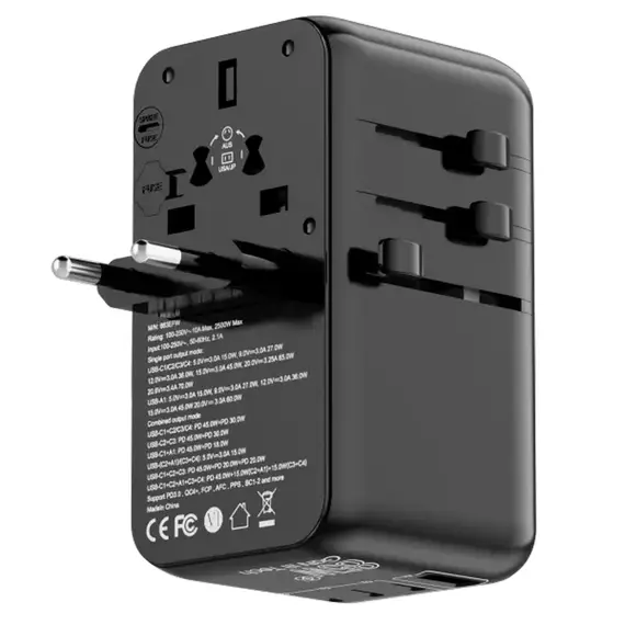Travel Adapter Proove Trip, 85W, Black, 6 image