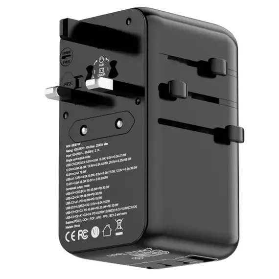 Travel Adapter Proove Trip, 85W, Black, 4 image