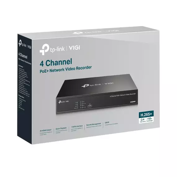 Înregistrator video TP-LINK VIGI NVR1004H-4P, Negru, 4 image