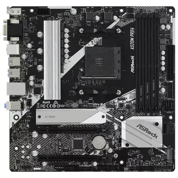 Placă de bază ASRock A520M PRO4, AM4, AMD A520, Micro-ATX, 5 image