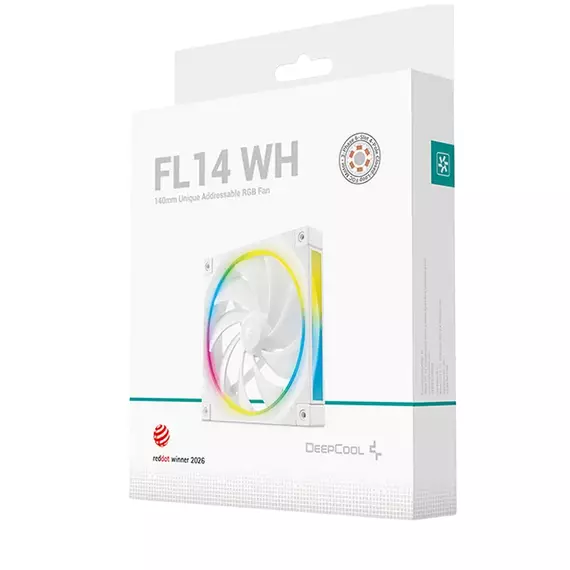 PC Case Fan Deepcool FL14 ARGB 140x140x25mm, ≤31.46 dB, 66,59CFM, 500-1700RPM, PWM, Hydro Bearing, 4, 5 image