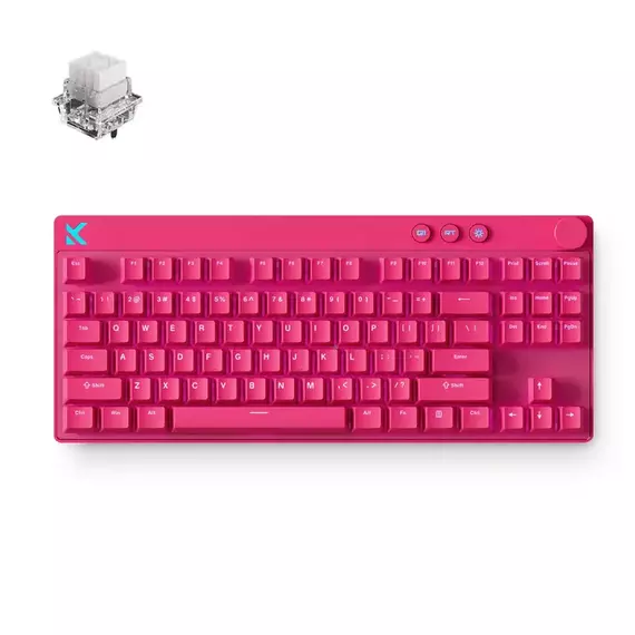 Tastatură MCHOSE Mix 87, Cu fir, Rose Red, 2 image