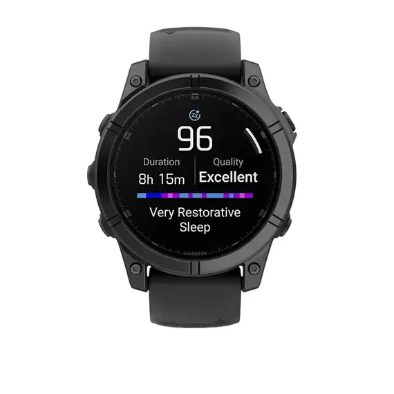Garmin Fenix E, 47 mm, Slate grey steel with Black silicone band (010-03025-01) EU, 4 image