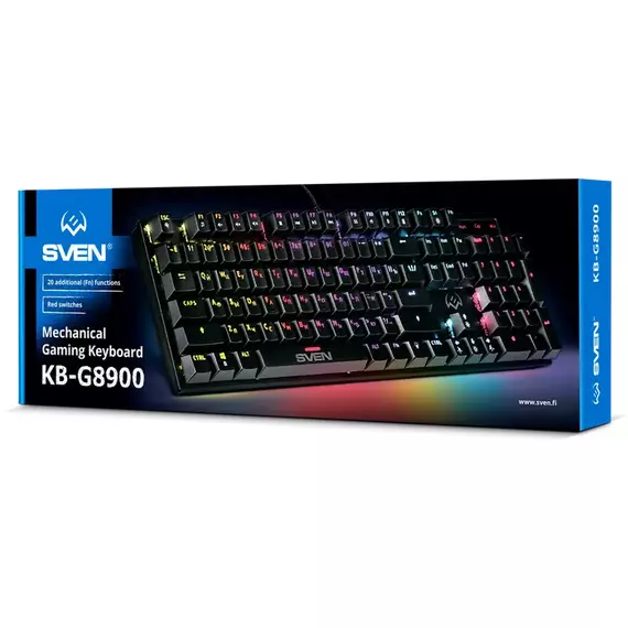 Tastatură SVEN KB-G8900, Cu fir, Negru, 4 image