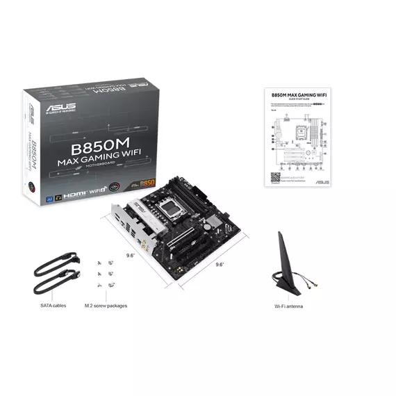 Placă de bază ASUS B850M MAX GAMING WIFI, AM5, AMD B850, Micro-ATX, 2 image