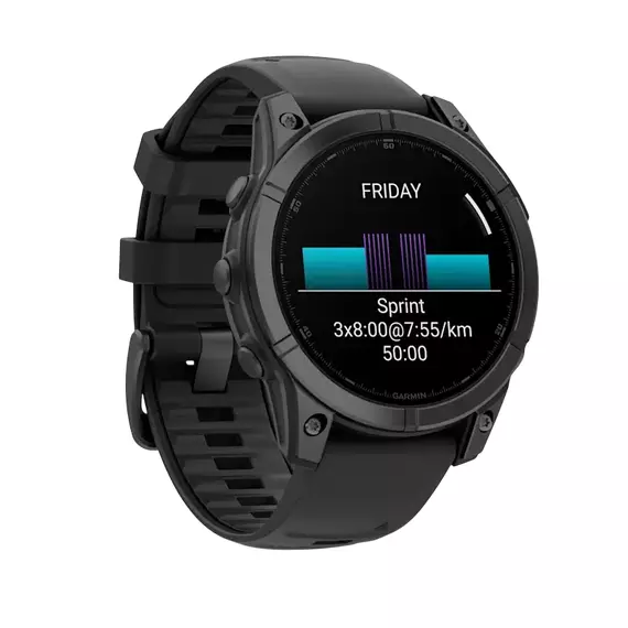 Garmin Fenix E, 47 mm, Slate grey steel with Black silicone band (010-03025-01) EU, 8 image