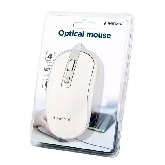 Mouse Wireless Gembird MUSW-4B-06-WS, Alb/Argintiu, 2 image