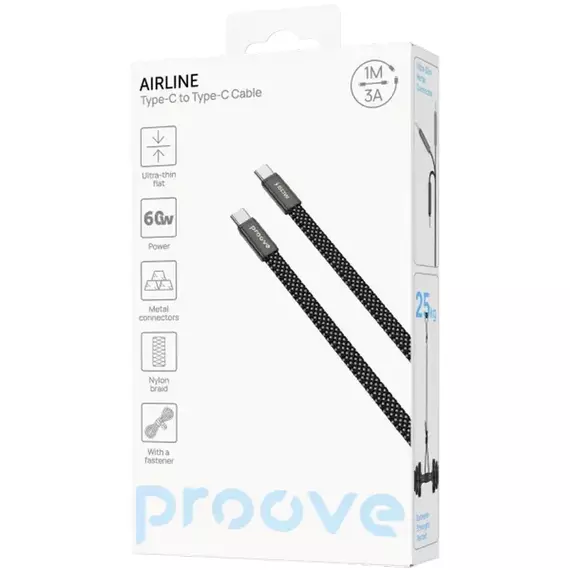 Cablu Type-C (Type-C), Proove AirLine 60W (1m), Black, 3 image